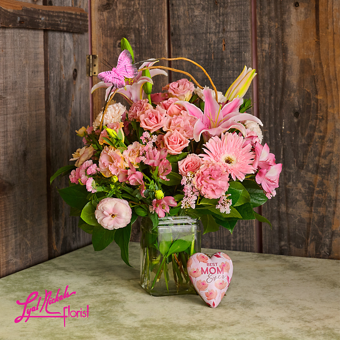 Pretty in Pink with Mom Heart