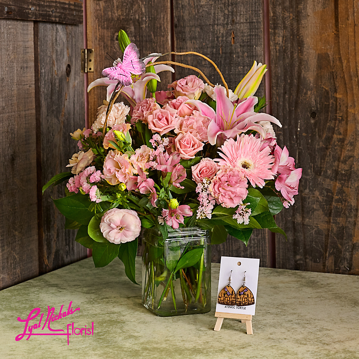 Pretty in Pink with Atomic Turtle Earrings