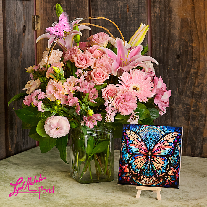 Pretty in Pink with Butterfly Tile